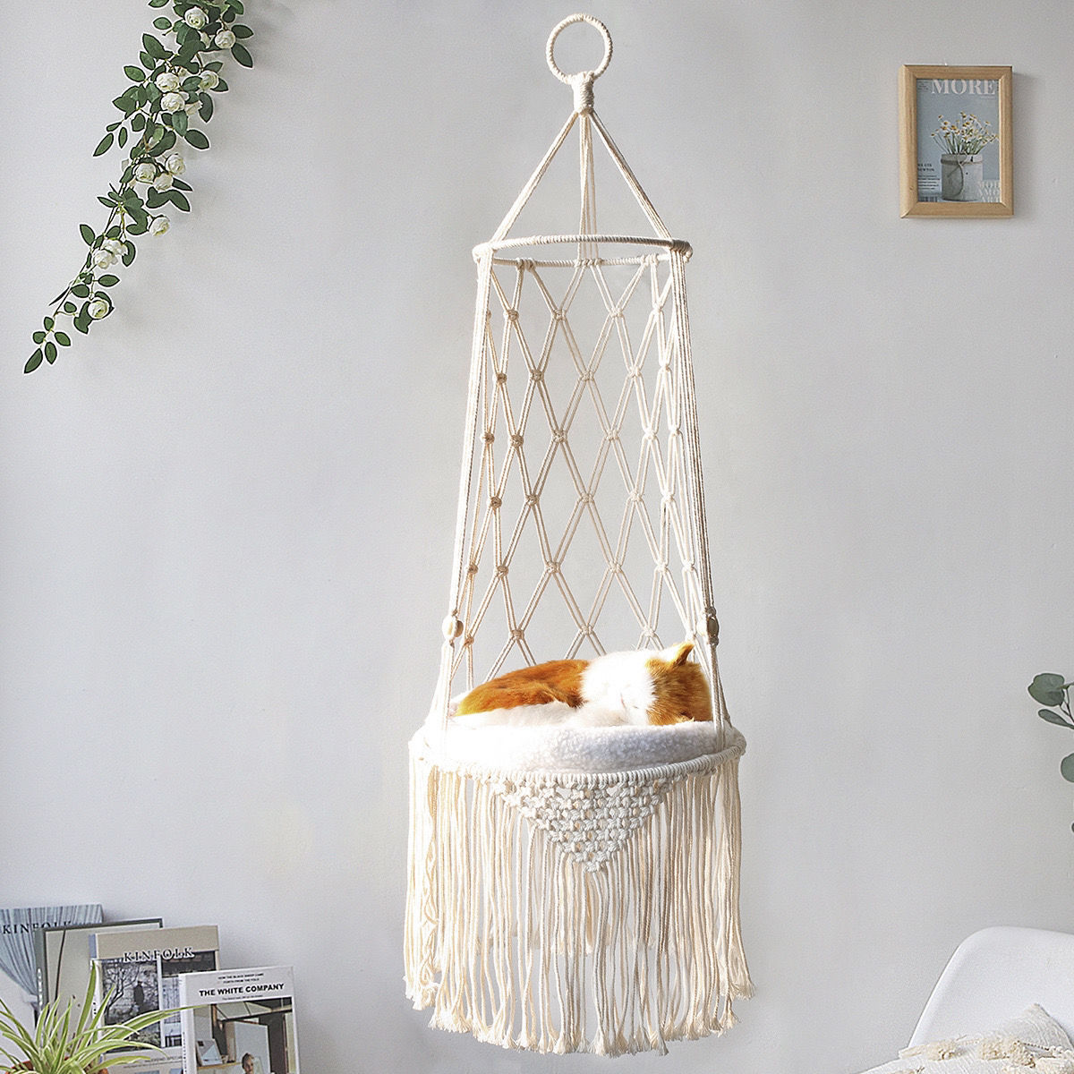 Macramé Hanging Pet Hammock