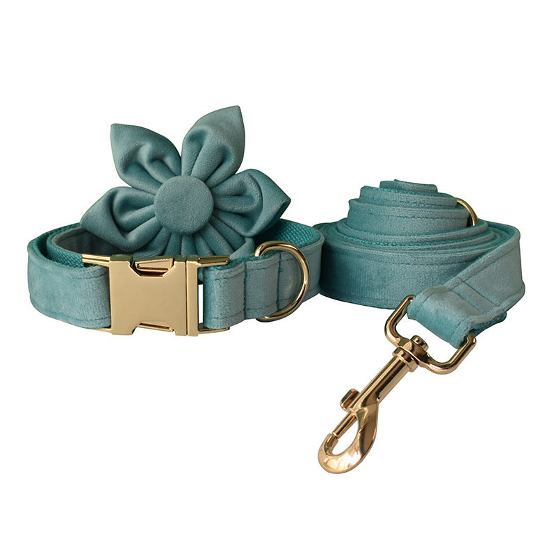 Lake Green Flannel Pet Collar