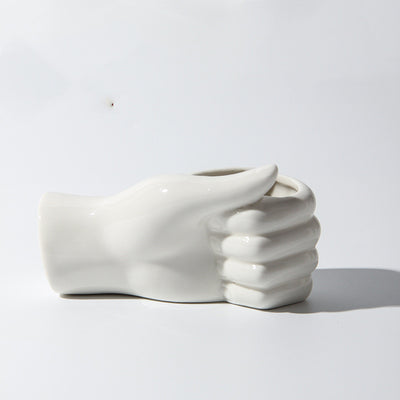 Ceramic Human Hand Vase