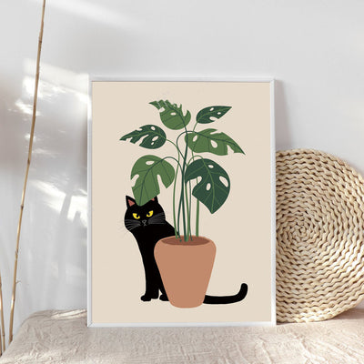 Cute Cat Wall Canvas Painting