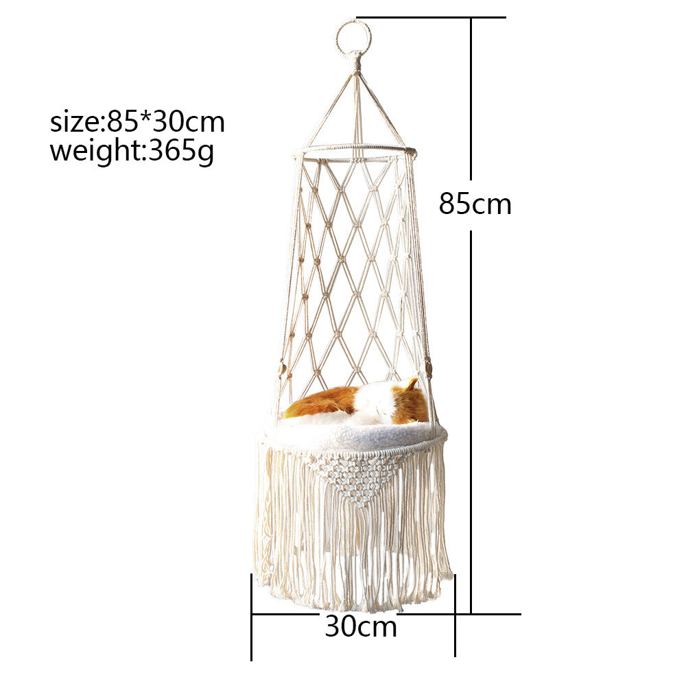 Macramé Hanging Pet Hammock